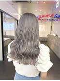 ホワイトグレージュ/ダブルカラー/ケアブリーチ/髪質改善/原宿
