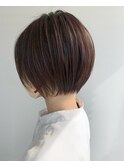 ラベンダーブラウン×ショートボブ