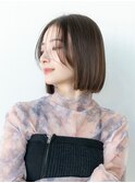20代30代大人かわいい斜めバングデザインカラーシルキーベージュ