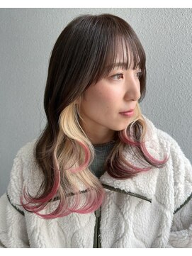 ブロンド 町田(BLONDE) インナーカラーエンドカラー毛先カラー_エンドピンク_毛先ピンク