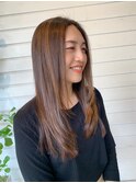 30代40代大人可愛いツヤ髪ストレート＊秋色ことりベージュ