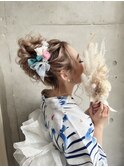 浴衣に合うお団子ヘアアレンジ♪