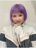ショートレイヤーカットショートボブブリーチパープル