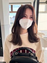 アースコアフュールボーテ 川越店(EARTH coiffure beaute) ナチュラルベージュ_ヨシンモリ_顔周りレイヤー_レイヤーカット