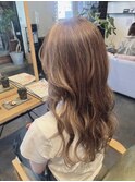 大人美人艶カラーベージュハイライト透明感レイヤーカットロング