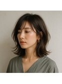 エレガントミディアムレイヤースタイル　20代 30代 40代 50代