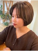 冬の大人可愛い◎小顔ショートボブ×透明感グレージュ