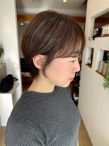 クマ(kuma.)&nbsp;大人可愛い20代30代40代前下がりショートボブ丸みショート◎