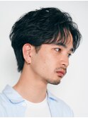 原宿フェザーパーマメンズカットセンターパートコンマヘアfifth