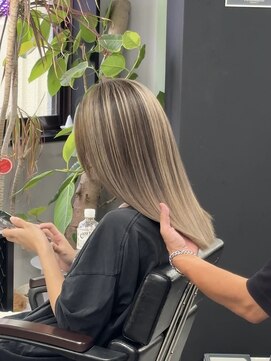 ヘアーラボ 樟葉(Hair Labo) 南楠葉/他店ブリーチ履歴から整える透明感カラー