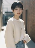 大人可愛い30代40代50代小顔マッシュショート丸みショート