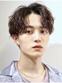 波巻きパーマツイストスパイラルパーマツーブロック韓国メンズ