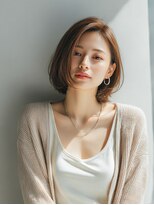 ロッソ 大橋店(Rosso) 長め前髪の柔らかブラウンボブ【大橋】