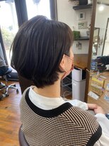 美容室 メザミー MESAMIES&nbsp;大人かわいい耳掛けハンサムひし形束感ショート☆30代40代