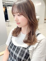 トゥルーズ 梅田店(TLUUS)&nbsp;TLUUS前髪パーマグレーベージュレイヤーロングアッシュカラー