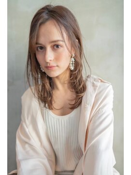 ケアリー 調布(Carelly) 大人かわいい前髪セシルカットココアブラウンフリンジウェーブ