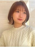 インナーミルクティーベージュ 小顔くびれヘアデザインカラー