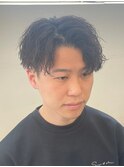 ツイストスパイラルパーマ センターパート アップバング