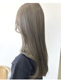 20代30代寒色系カラーシースルーバンク艶感ストレート透明感