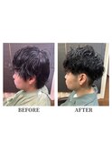 10代20代30代メンズフェードカットパーマカジュアル