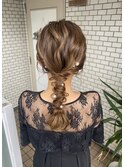 編み下ろし　玉ねぎヘア　ポニー　ローポニー