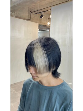 セシルヘアー なんば店(Cecil hair) セクションカラー/ホワイトミルクティー/メンズウルフ