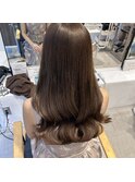 くびれヘア縮毛矯正アプリコットオレンジ夏ハイライト《用賀》