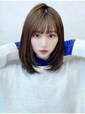 透明感カラーレイヤーカット前髪カット小顔カット顔周りカット