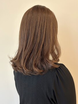 オレンジベージュ☆レイヤーミディアムパーマ☆