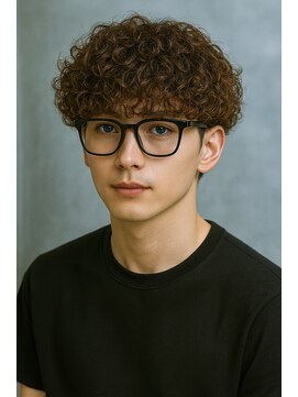 ブラウンカラー×プードルパーマ