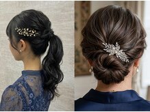 特別な日を彩るプロの技。ドレスに映える品格シルエットと崩れない結婚式・パーティー等お呼ばれヘアセット