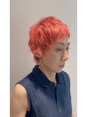 アシメウルフショート×クリアオレンジ
