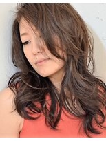 ハグ ニシコヤマ アトリエ(hug nishikoyama atelier) 低温デジタルパーマ斜めバングこなれミディエアリーロング美髪