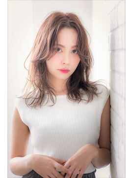 ソア 武蔵小杉(SOAR) 毛先パーマネオウルフ小顔外ハネボブアッシュブラウン