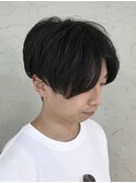 センターパート×ツーブロックマッシュ