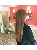 スーパーロングヘア×ブラウンカラー