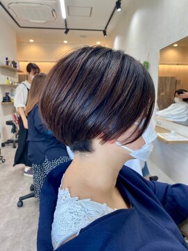 リンド 習志野市 京成大久保(Lind) 大人可愛い/黒髪前下がりショートボブ丸みショート/抜け感ヘア