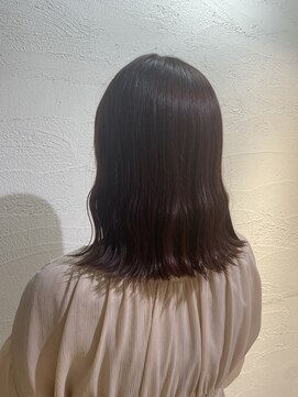 アジールヘア 池袋東口店(agir hair) 20代30代ナチュラルピンクブラウン大人ボブ肩ライン 池袋