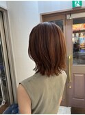 くびれミディ/切りっぱなしボブ/薄めバング/30代40代50代