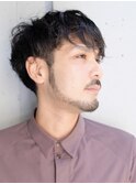 マッシュパーマ/スペインカールニュアンスパーマ/ダークアッシュ