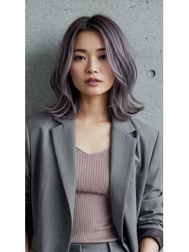 フルショウ 苦楽園店(FURUSHO) 透明感ラベンダーミルクティーミディアム外ハネボブ