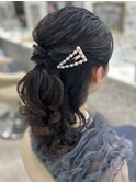 ハーフアップ/お呼ばれヘア/パールピン/鎌倉/結婚式