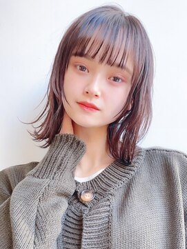 セイドット オモテサンドウ(Say. omotesando) Say.ミディアムデジタルパーマホワイトグレージュミニウルフ青山