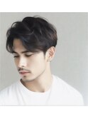 大人かっこいいセンターパートwithフェザーパーマ