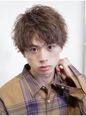 アップバングショートブリーチなしアッシュカラーメンズ仙台