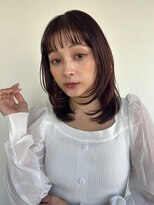 カバーヘア ブリス 大宮西口(COVER HAIR bliss) 透け感ぱっつんバングシャギーカットミディp2大宮20代30代40代!
