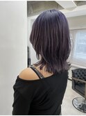 切りっぱなしボブハイライトベージュカラーショートレイヤーボブ