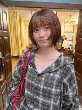 美容室ポール 西葛西店(PAUL) 西葛西レイヤーボブ/オレンジブラウンカラー