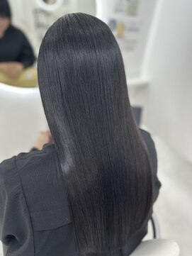 カラーハイライトハッシュカットレイヤーカットボブ髪質改善