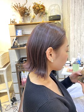 ニコフル(Nico-Hulu) 外ハネボブ　ハイライトパープル　【人形町/浜町/水天宮】